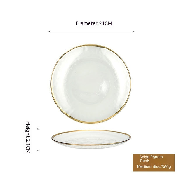 Phnom Penh Fruit Plate Creative Set Glass Plate Household